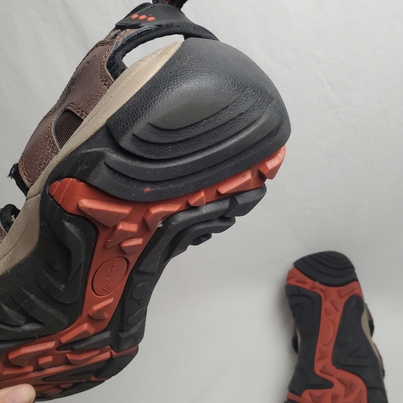 Eddie Bauer Men's Troy Brown Leather Bump Toe Cinch Cord Sandals Size 9 - Picture 8 of 12